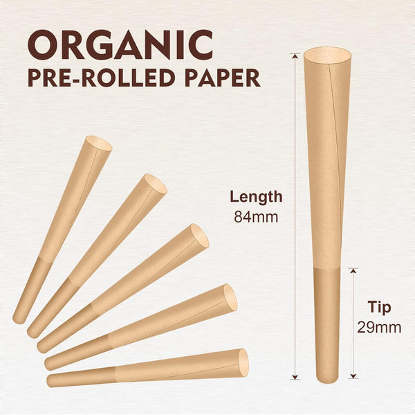 1-1/4  Slow Burning Pre Rolled Paper Cones