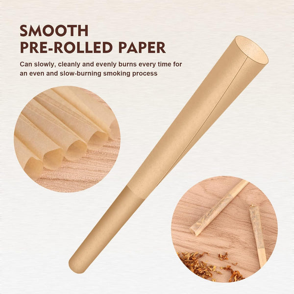 1-1/4  Slow Burning Pre Rolled Paper Cones