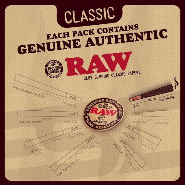 RAW Cones Classic 1-1/4 Size - 50 Pack (9513)