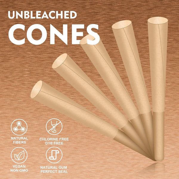 1-1/4  Slow Burning Pre Rolled Paper Cones
