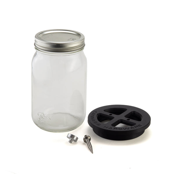 AVB Large 32oz Mason Jar and Lid with Knocker Pad & Debowler Spike (7032)